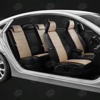 Чехлы на сидения Geely Coolray (2020-2024) черно-бежевая экокожа Автолидер