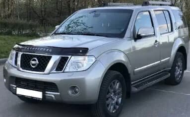 Дефлектор капота (мухобойка) NISSAN Pathfinder (R52) 2010-2014 (Ниссан Пасфаиндер) Вип Тюнинг